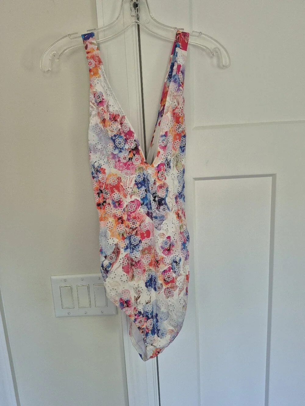 Johnny Was Swimsuit Summer Days Eyelet Crossback One Piece Size M NEW